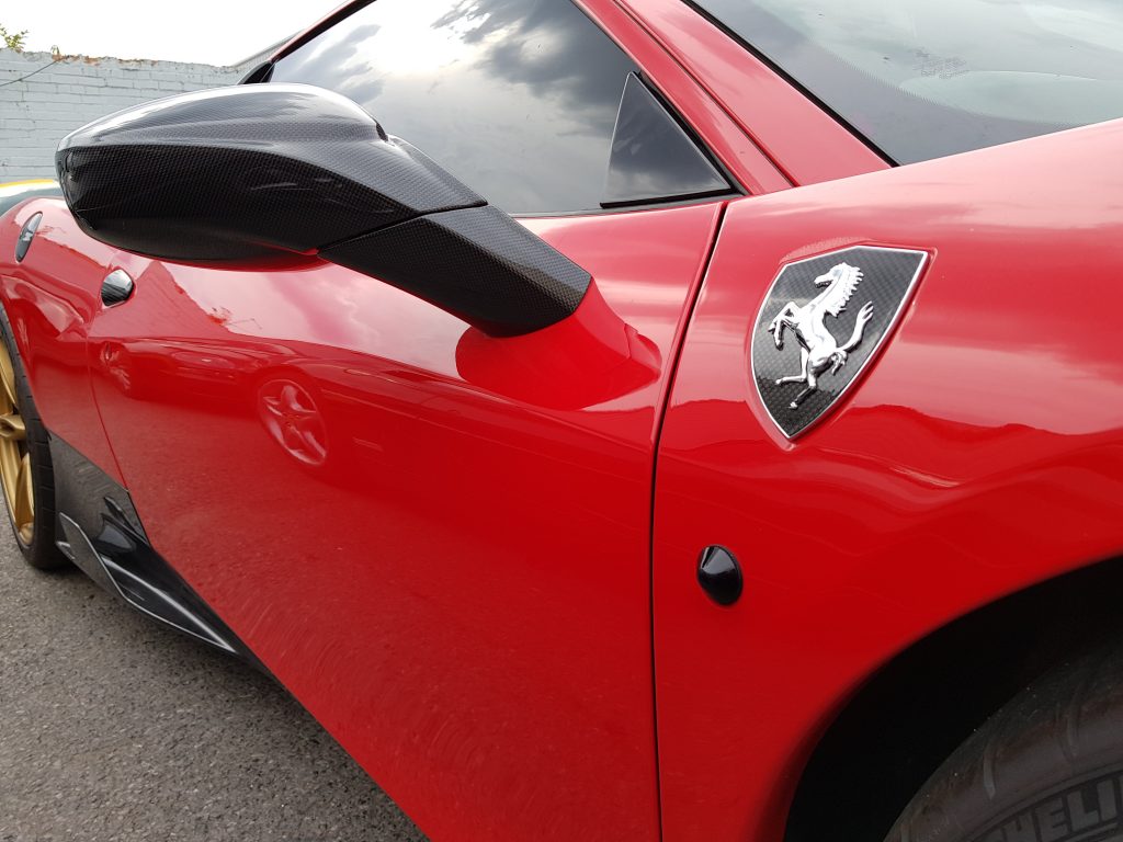 Mirrors of the upgraded Ferrari 458 Speciale