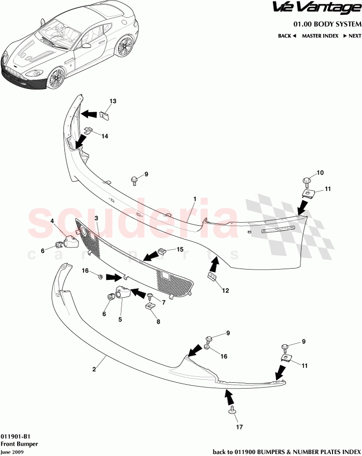 Front Bumper of Aston Martin Aston Martin V12 Vantage (upto 2016)