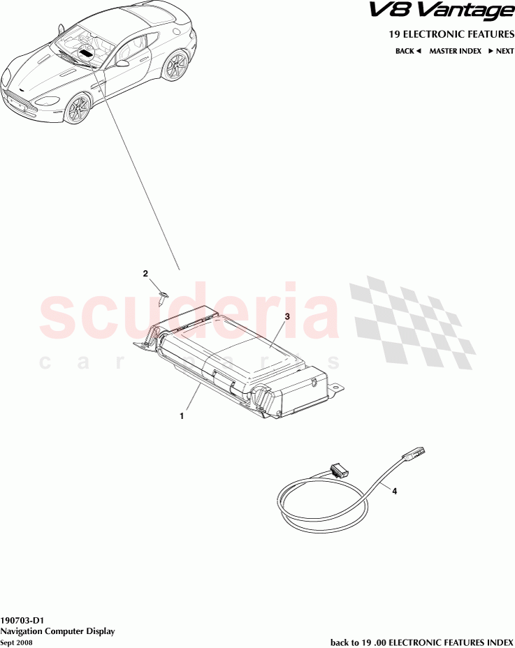 新車外し　Aston Martin Vantage Display Unit Navigation Computer Display parts for Aston Martin V8 Vantage