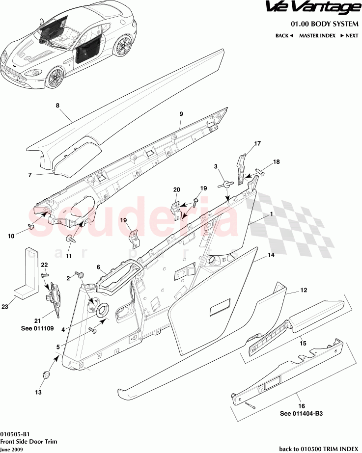 Front Side Door Trim of Aston Martin Aston Martin V12 Vantage (upto 2016)