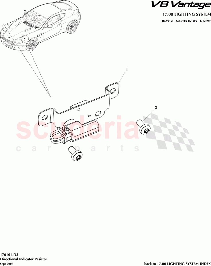 Directional Indicator Resistor of Aston Martin Aston Martin V8 Vantage (upto 2016)