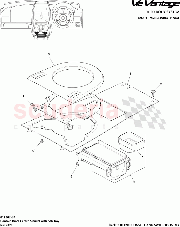 Console Panel Centre Manual with Ash Tray of Aston Martin Aston Martin V12 Vantage (upto 2016)