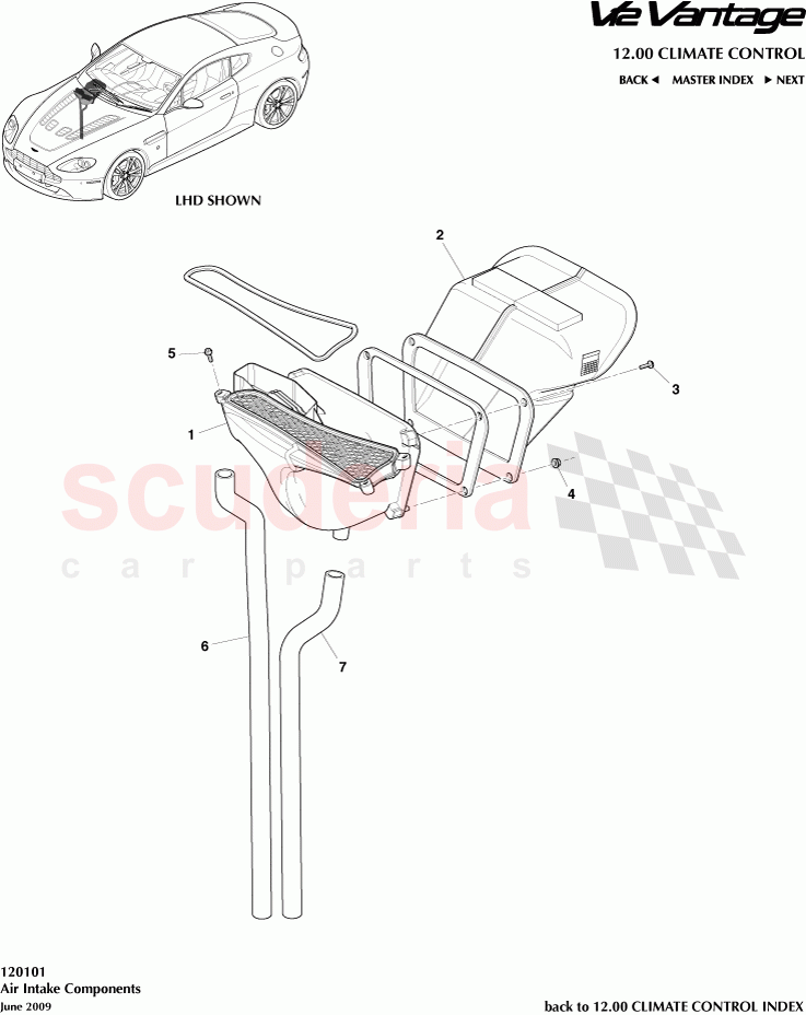 Air Intake Components of Aston Martin Aston Martin V12 Vantage (upto 2016)