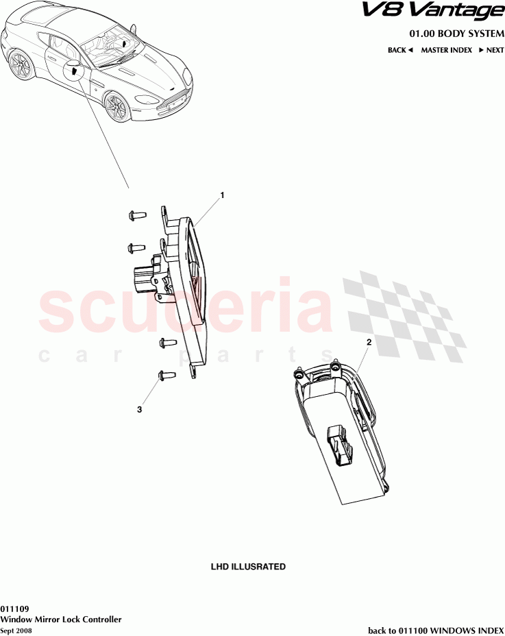 Window Mirror Lock Controller of Aston Martin Aston Martin V8 Vantage (upto 2016)