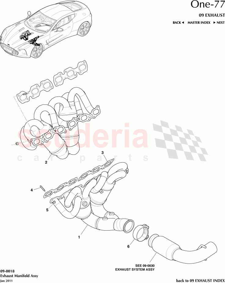 Exhaust Manifold Assembly of Aston Martin Aston Martin One-77