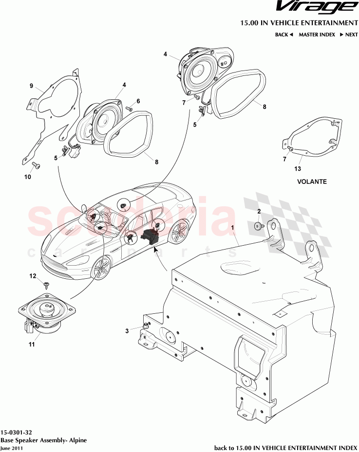 Base Speaker Assembly (Alpine) of Aston Martin Aston Martin Virage
