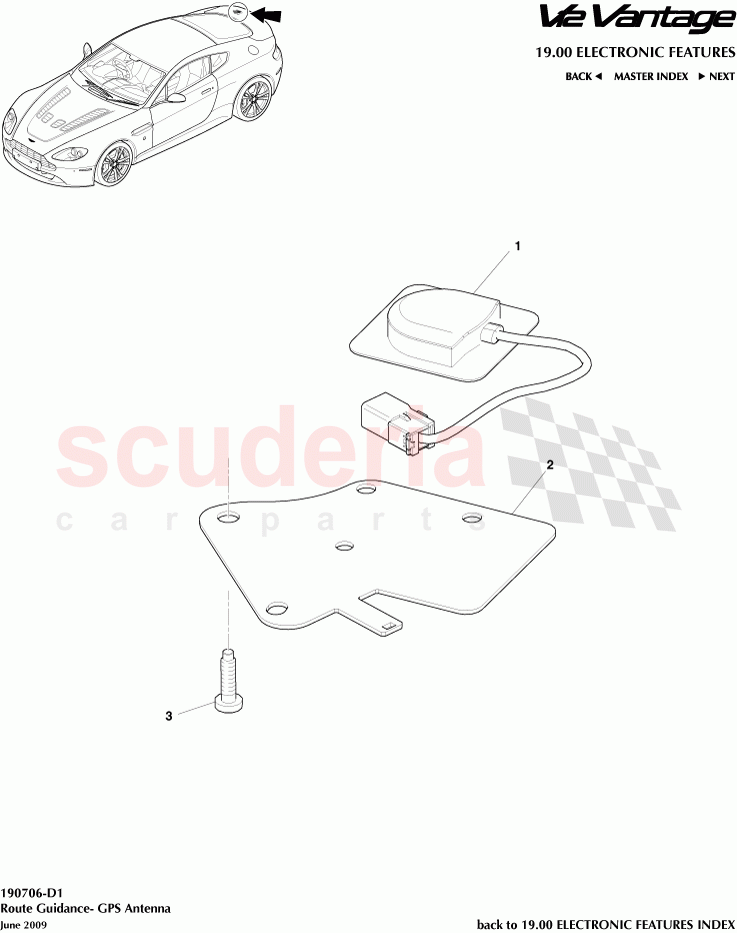 Route Guidance - GPS Antenna of Aston Martin Aston Martin V12 Vantage (upto 2016)