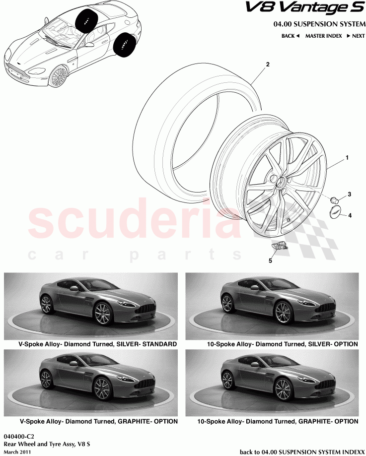 Rear Wheel and Tyre Assembly (V8S) of Aston Martin Aston Martin V8 Vantage (upto 2016)