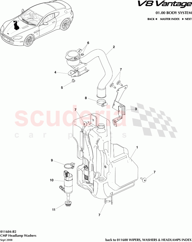 CMP Headlamp Washers of Aston Martin Aston Martin V8 Vantage (upto 2016)
