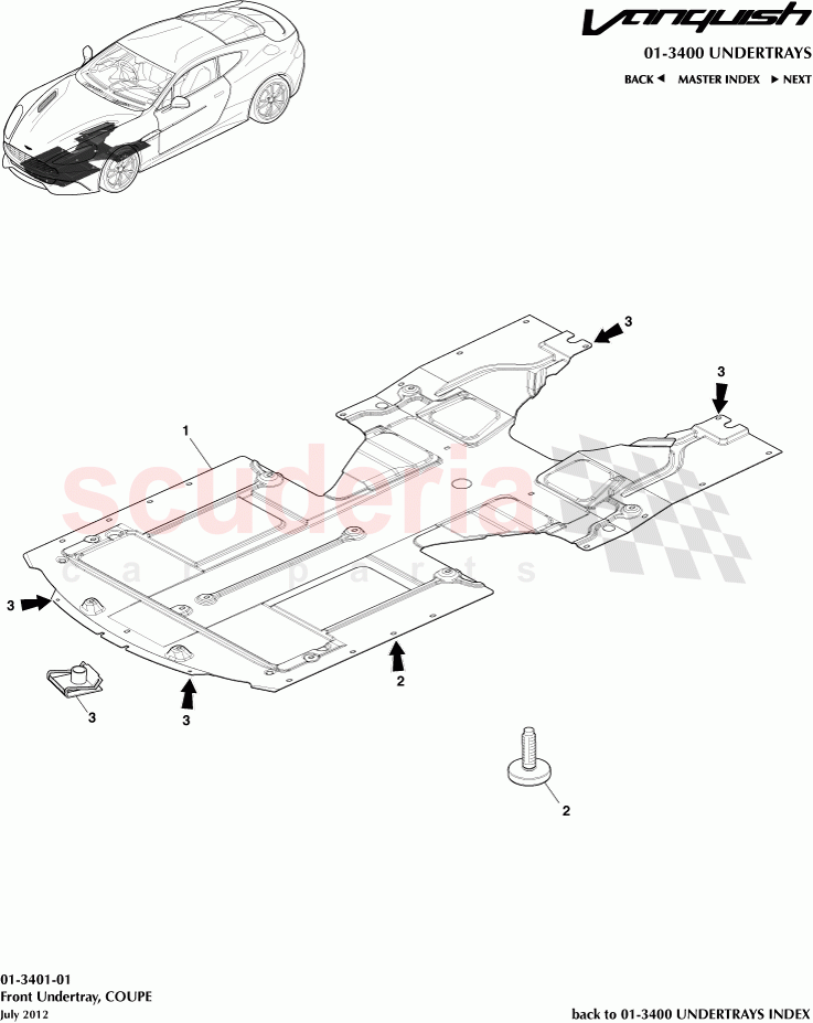Front Undertray, COUPE of Aston Martin Aston Martin Vanquish (2012+)