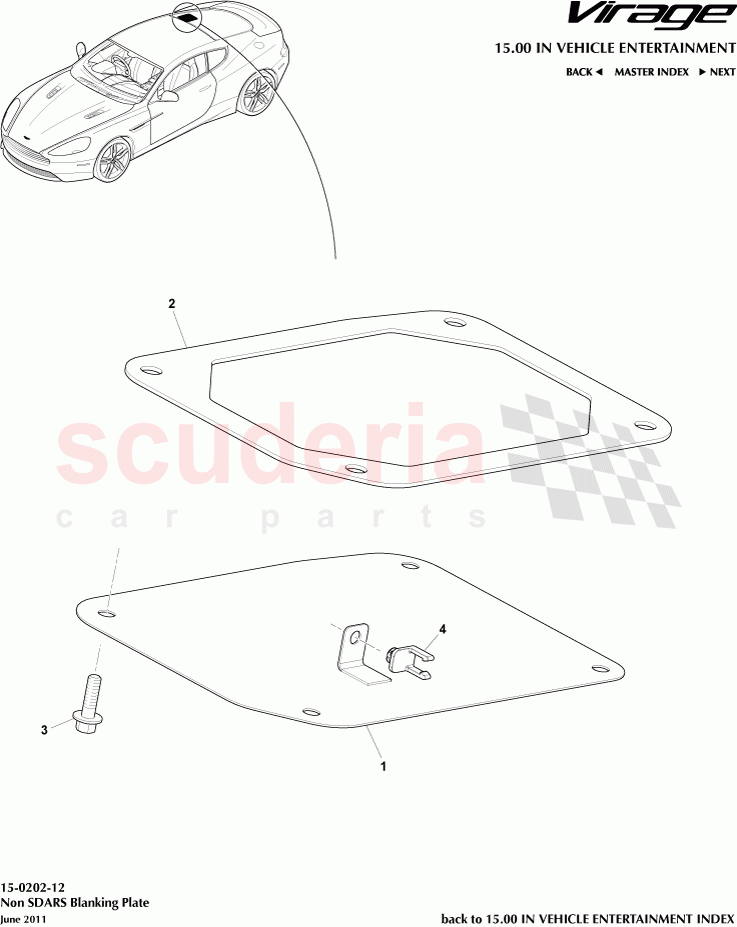 Non-SDARS Blanking Plate of Aston Martin Aston Martin Virage