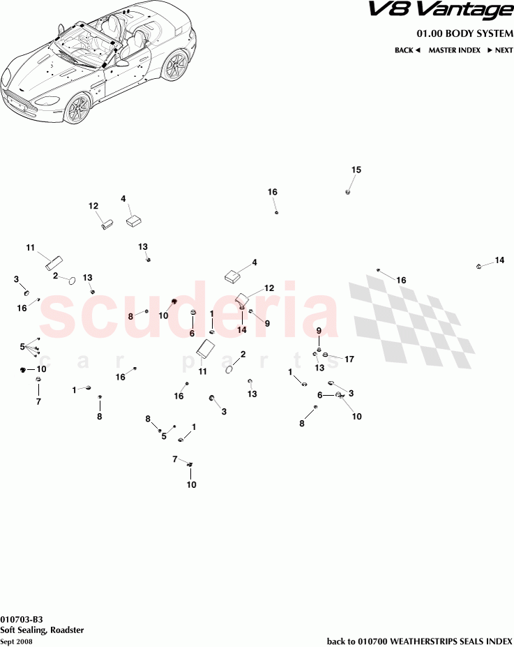 Soft Sealing (Roadster) of Aston Martin Aston Martin V8 Vantage (upto 2016)