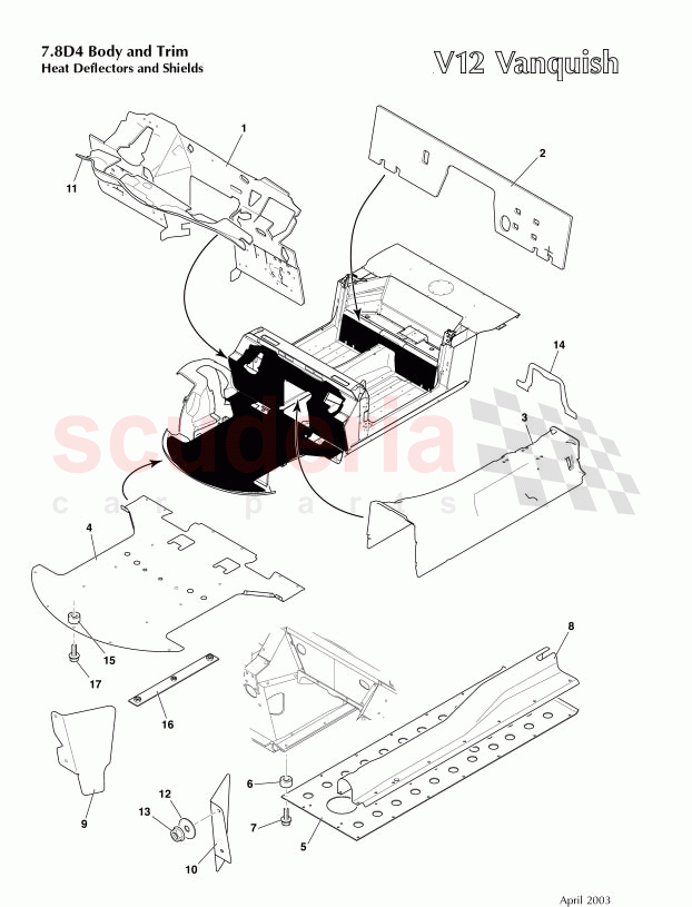 Heat Deflectors and Shields 4 of Aston Martin Aston Martin Vanquish (2001-2007)