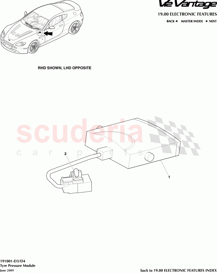 Tyre Pressure Module of Aston Martin Aston Martin V12 Vantage (upto 2016)