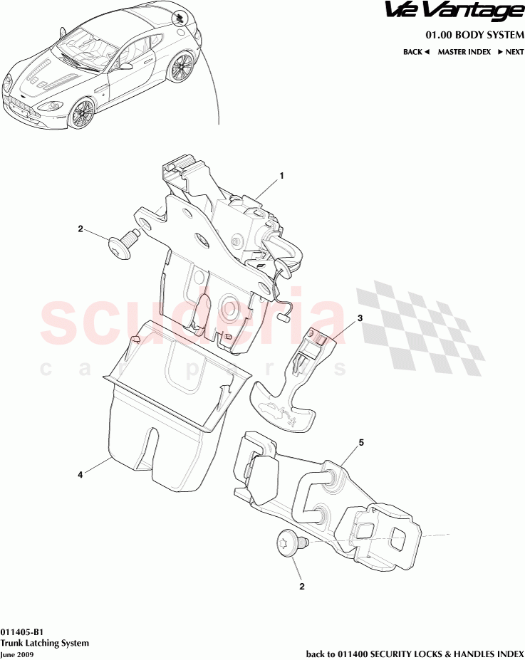 Trunk Latching System of Aston Martin Aston Martin V12 Vantage (upto 2016)