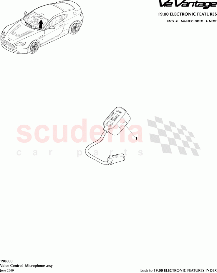 Voice Control - Microphone Assembly of Aston Martin Aston Martin V12 Vantage (upto 2016)