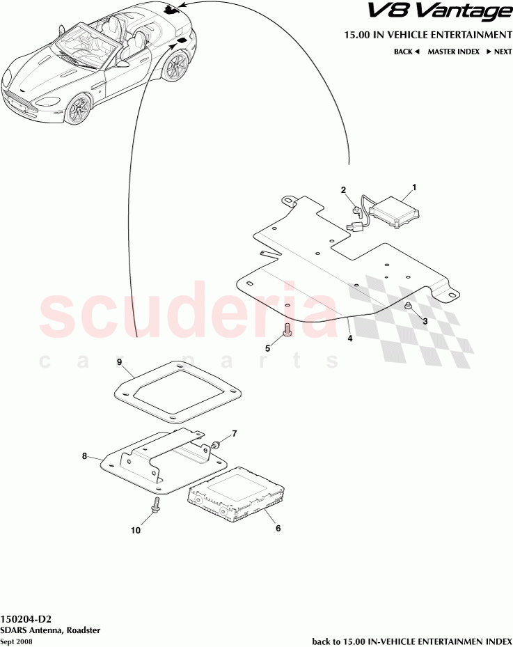 SDARS Antenna (Roadster) of Aston Martin Aston Martin V8 Vantage (upto 2016)