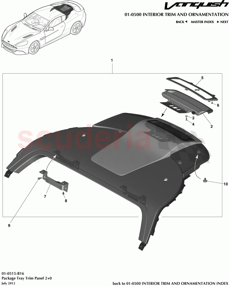 Package Trim Panel 2+0 of Aston Martin Aston Martin Vanquish (2012+)