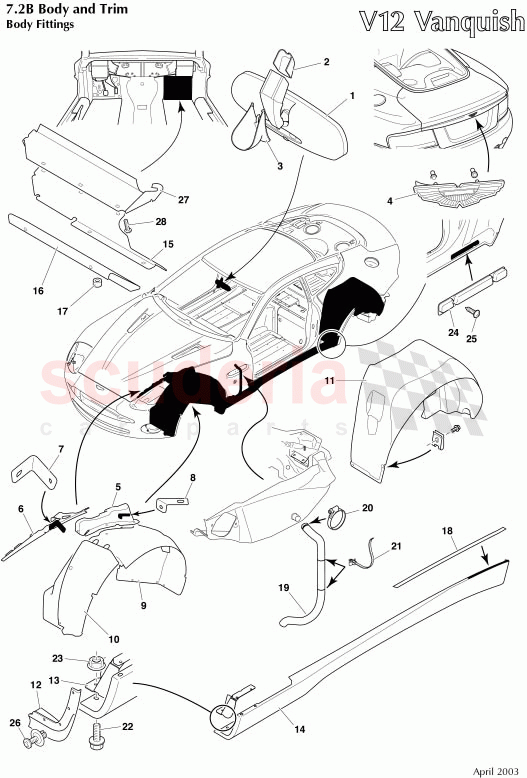 Body Fittings 2 of Aston Martin Aston Martin Vanquish (2001-2007)