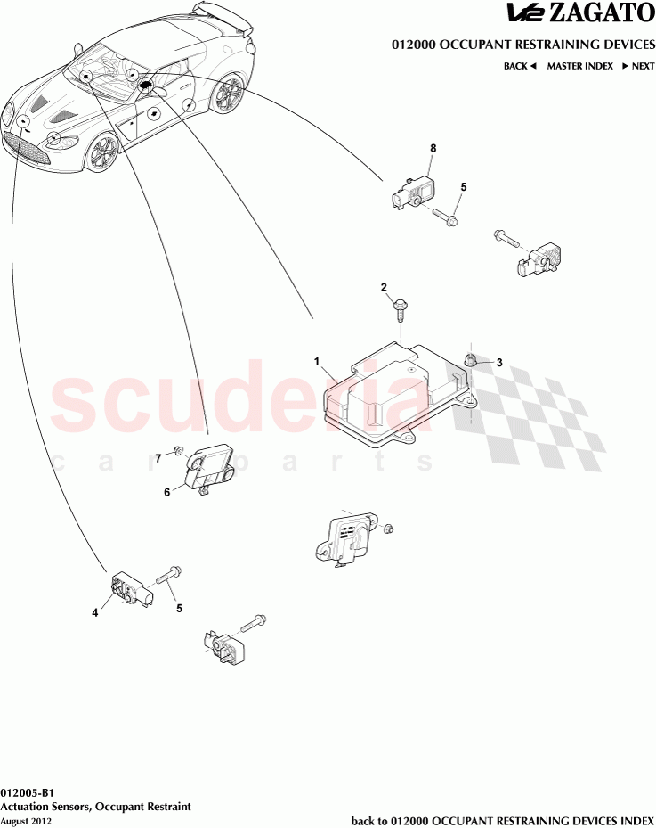 Actuation Sensors, Occupant Restraint of Aston Martin Aston Martin V12 Zagato
