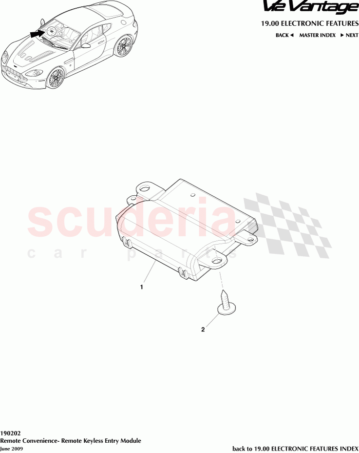 Remote Convenience - Remote Keyless Entry Module of Aston Martin Aston Martin V12 Vantage (upto 2016)