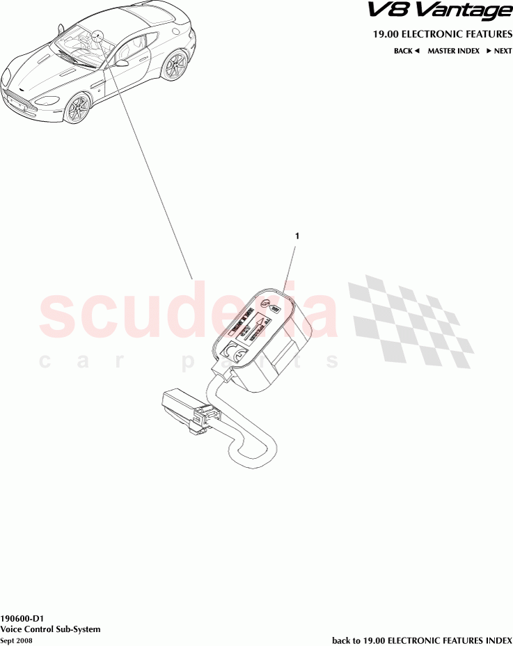 Voice Control Subsystem of Aston Martin Aston Martin V8 Vantage (upto 2016)