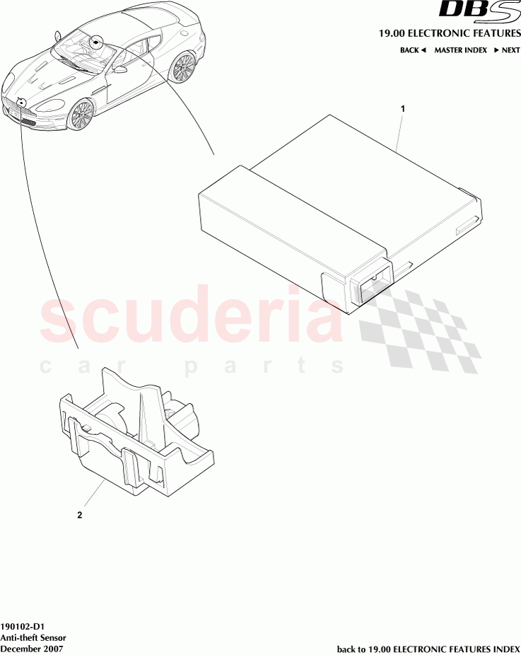 Anti-Theft Sensor of Aston Martin Aston Martin DBS V12