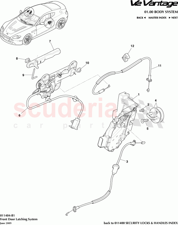 Front Door Latching System of Aston Martin Aston Martin V12 Vantage (upto 2016)