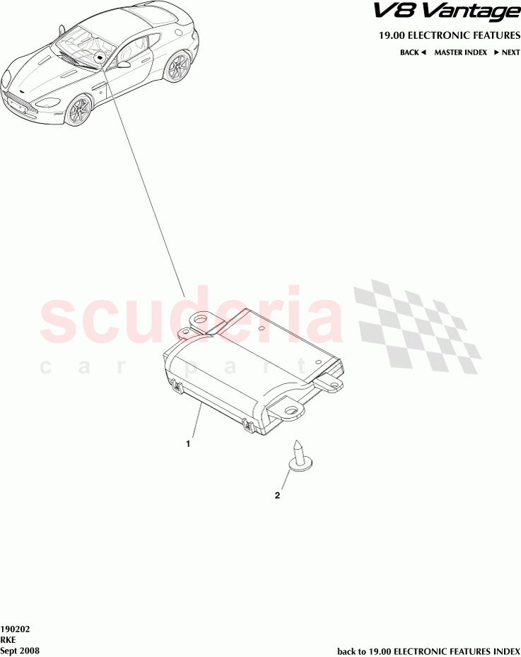 RKE of Aston Martin Aston Martin V8 Vantage (upto 2016)