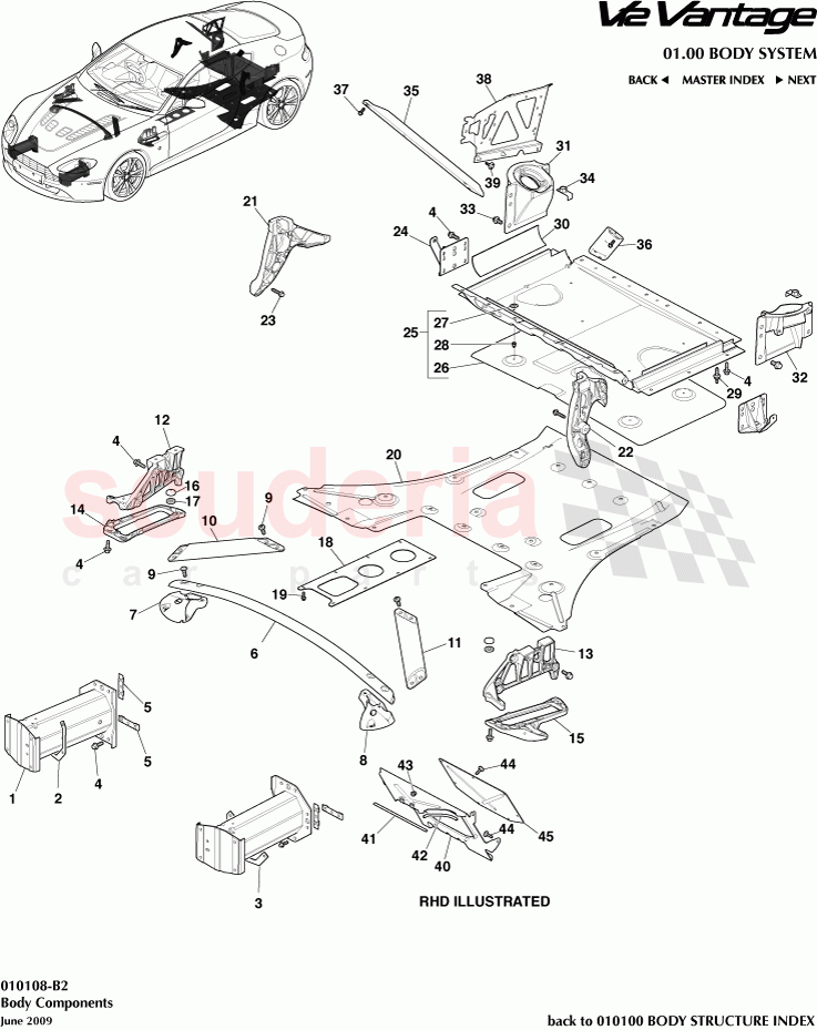 Body Components of Aston Martin Aston Martin V12 Vantage (upto 2016)