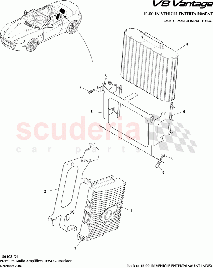 Premium Audio Amplifiers (2009) (Roadster) of Aston Martin Aston Martin V8 Vantage (upto 2016)