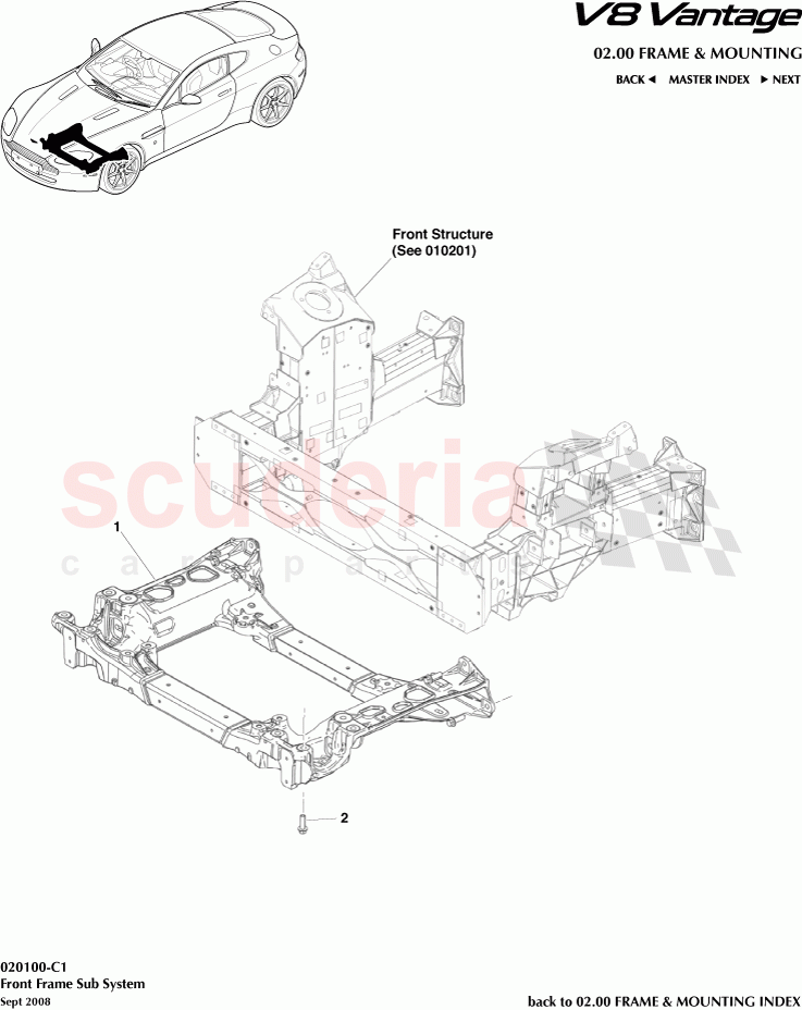Front Frame Sub System of Aston Martin Aston Martin V8 Vantage (upto 2016)