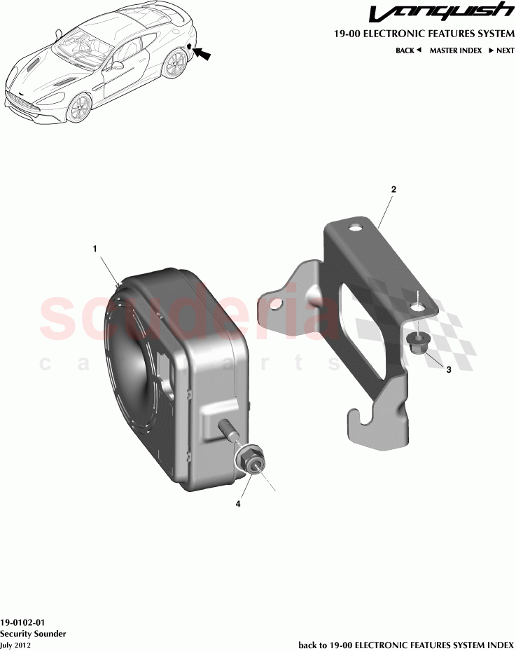 Security Sounder of Aston Martin Aston Martin Vanquish (2012+)