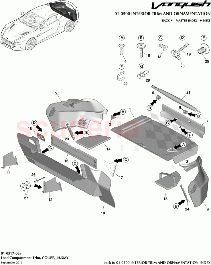Load Compartment Trim, COUPE, 14.5MY of Aston Martin Aston Martin Vanquish (2012+)