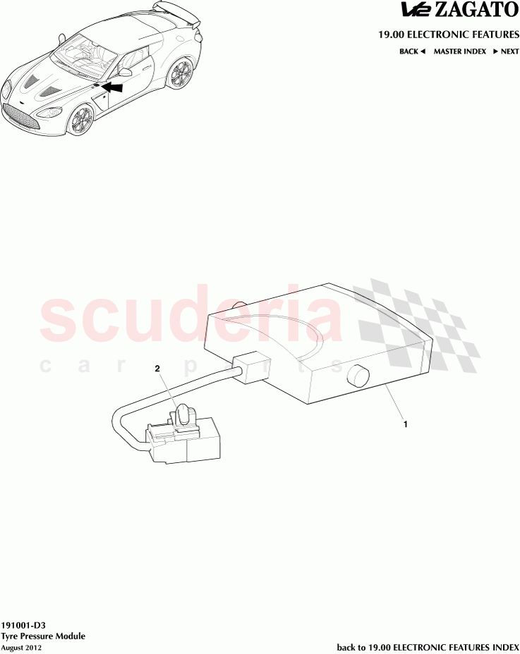 Tyre Pressure Module of Aston Martin Aston Martin V12 Zagato