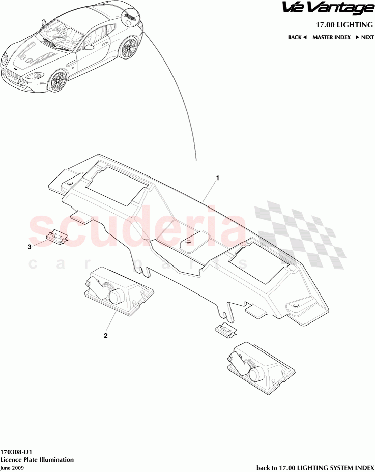 Licence Plate Illumination of Aston Martin Aston Martin V12 Vantage (upto 2016)