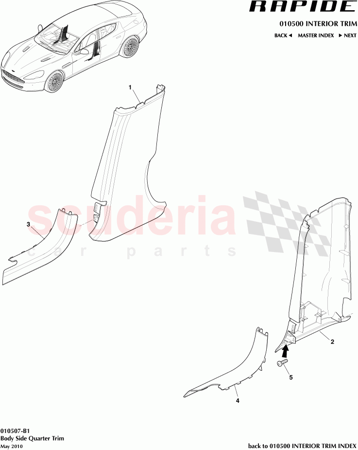 Body Side Quarter Trim of Aston Martin Aston Martin Rapide