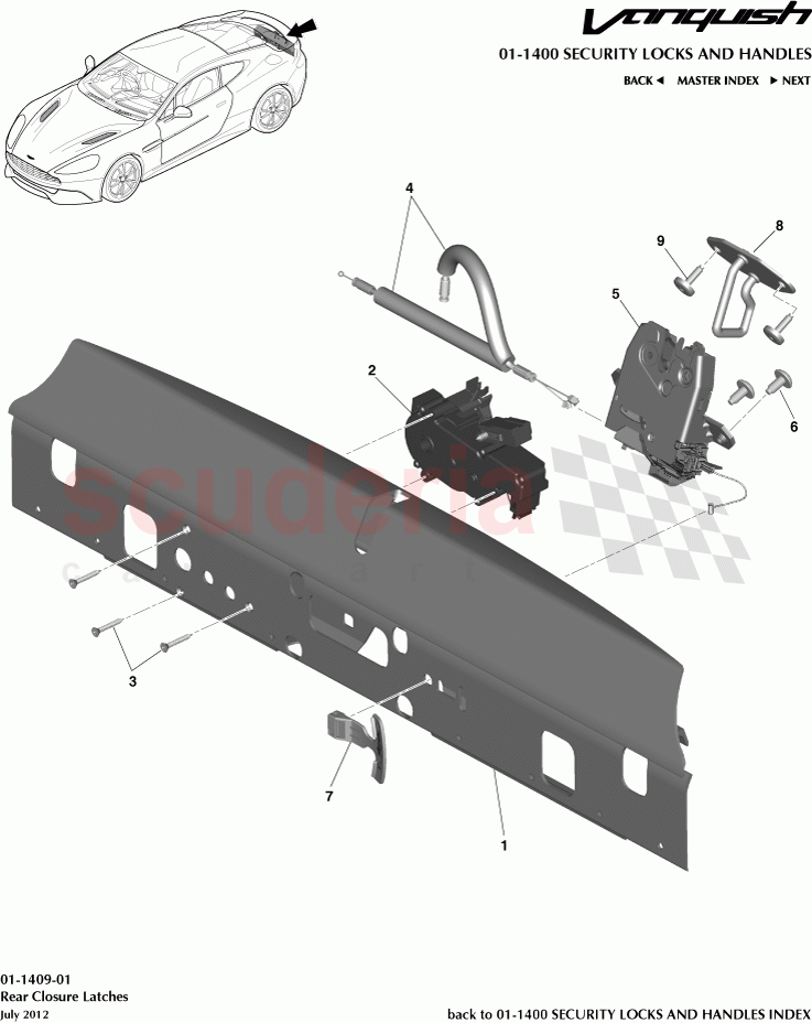 Rear Closure Latches of Aston Martin Aston Martin Vanquish (2012+)