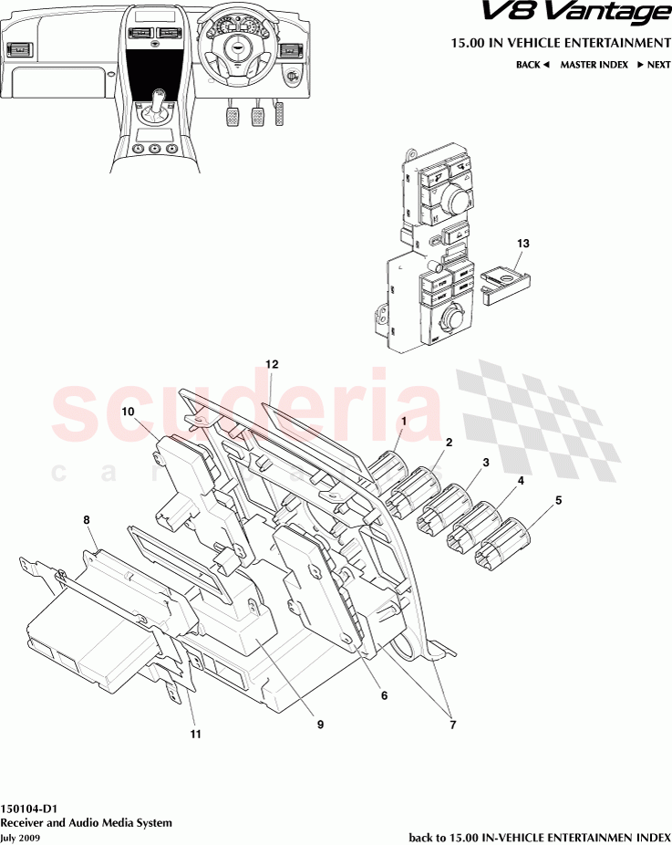 Receiver and Audio Media System of Aston Martin Aston Martin V8 Vantage (upto 2016)