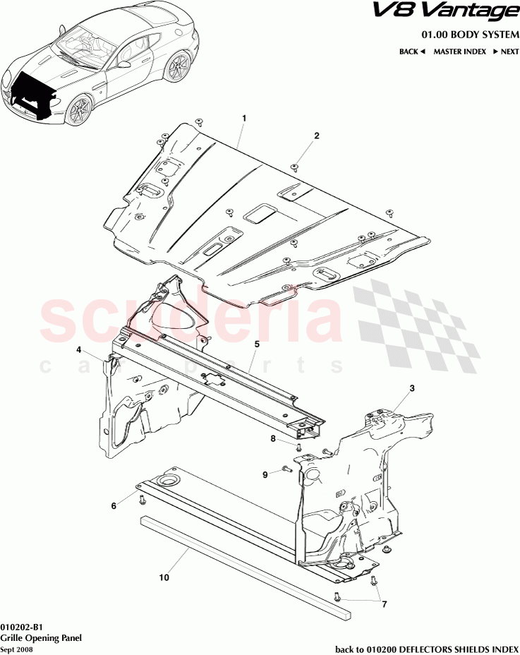 Grille Opening Panel of Aston Martin Aston Martin V8 Vantage (upto 2016)