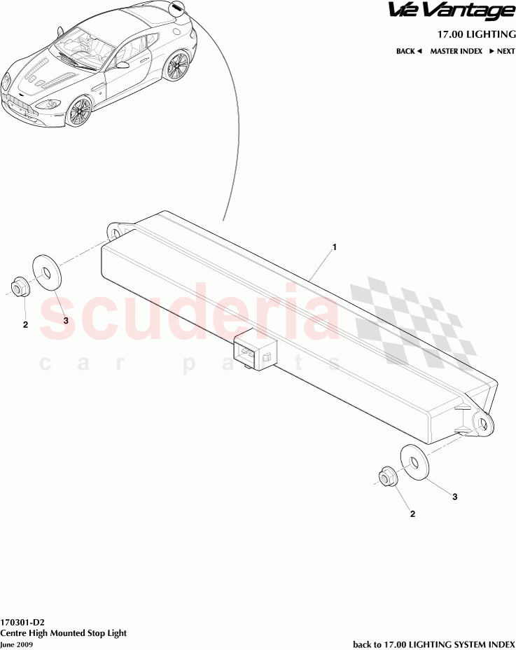 Centre High Mounted Stop Light of Aston Martin Aston Martin V12 Vantage (upto 2016)