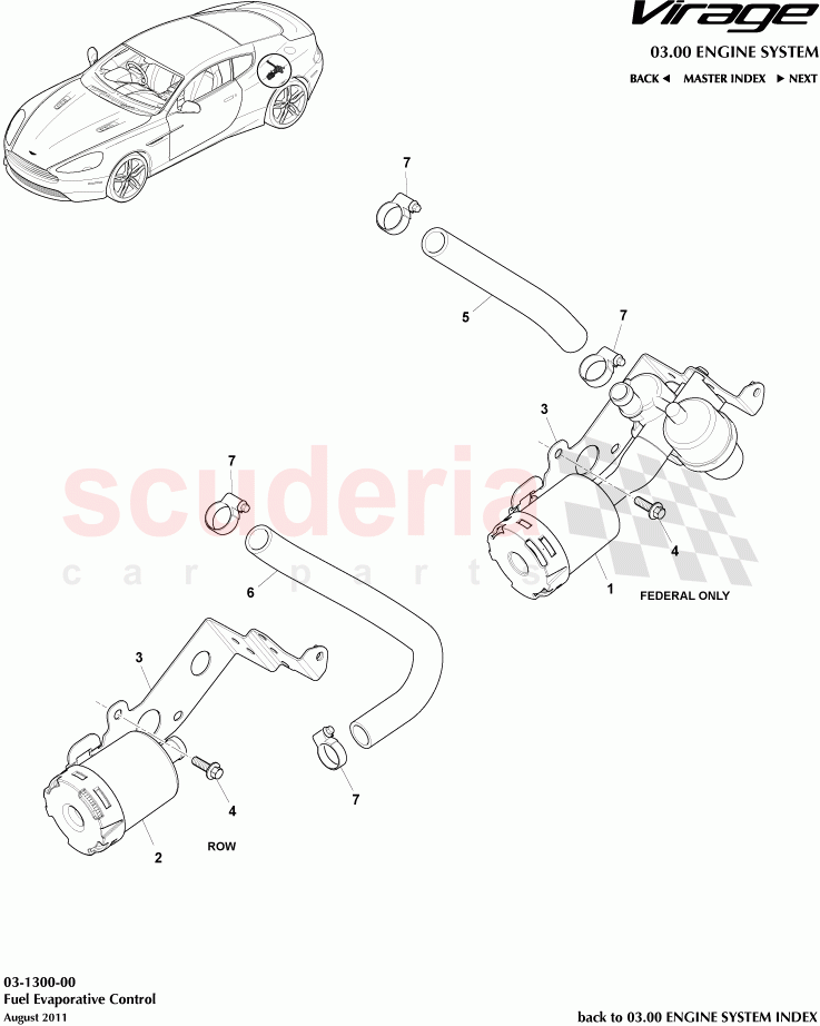 Fuel Evaporative Control of Aston Martin Aston Martin Virage