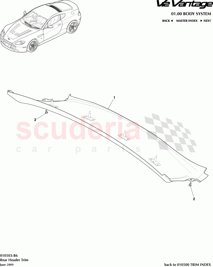 Rear Header Trim of Aston Martin Aston Martin V12 Vantage (upto 2016)