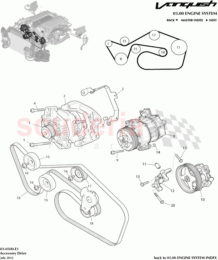 Accessory Drive of Aston Martin Aston Martin Vanquish (2012+)