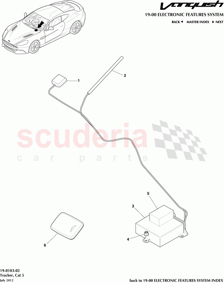 Tracker, Cat 5 of Aston Martin Aston Martin Vanquish (2012+)