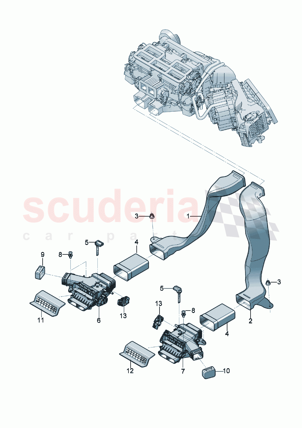 Air channel for pass. cabin heater of Bentley Bentley New Continental Convertible (2019-2024)