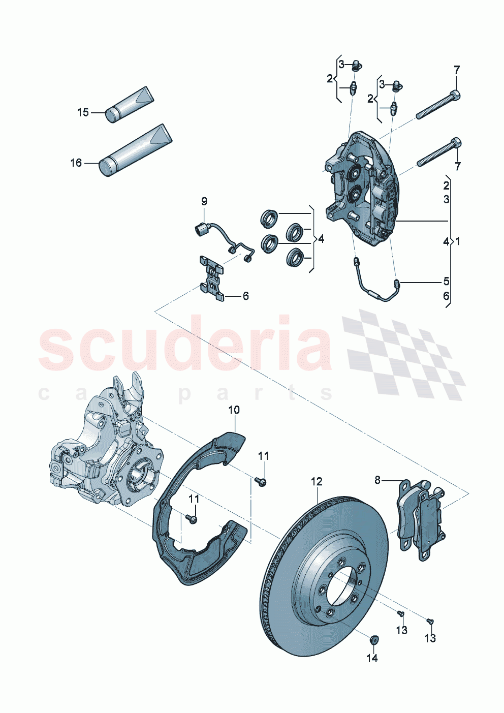 Fixed-calliper brake Brake disc (vented) Cover plate for brake disc of Bentley Bentley New Continental Convertible (2019-2024)