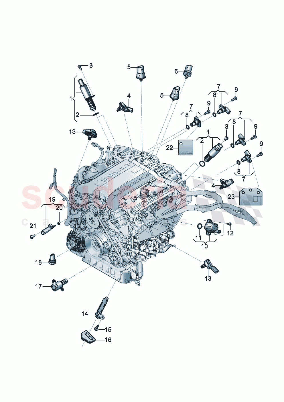 switches and senders on engine of Bentley Bentley New Continental Convertible (2019-2024)