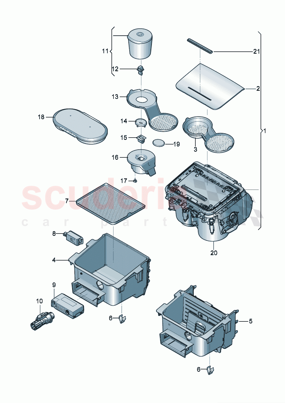 Stowage box Centre console of Bentley Bentley New Continental Convertible (2019-2024)