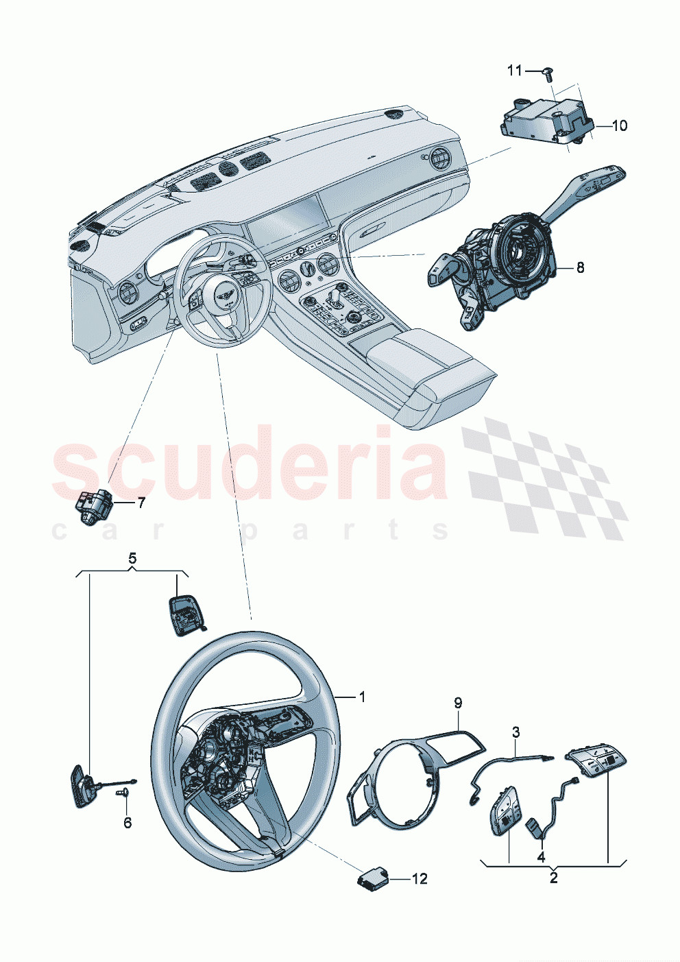 Switch multifunction steering wheel D >> - MJ 2020 of Bentley Bentley New Continental Convertible (2019-2024)